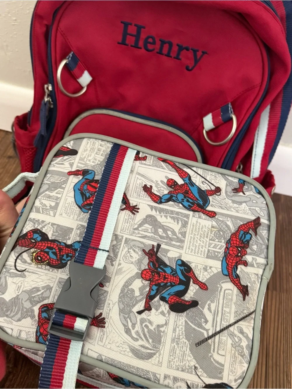 Pottery Barn Spider Man Backpack & Lunch Box “Henry” Preschool Size